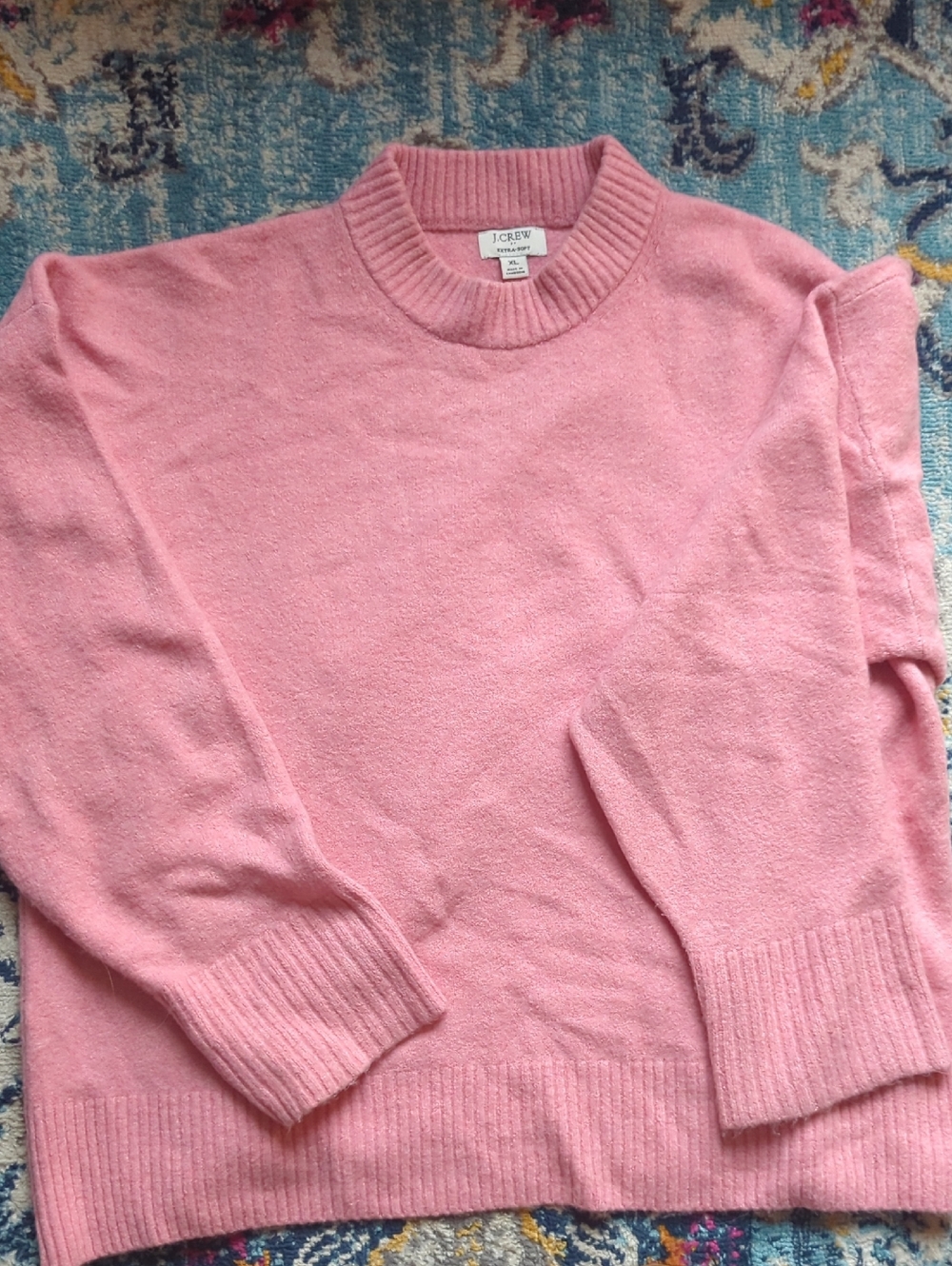J. Crew Women's Extra-Soft Pink Crewneck Sweater